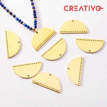 Baza łącznik półkole ze stali chirurgicznej w kolorze złotym 26,5mm