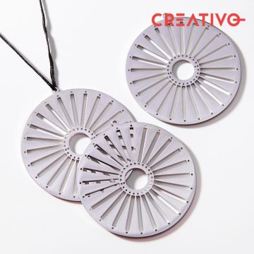 Baza do beadingu kółko ze stali chirurgicznej w kolorze srebrnym 60mm