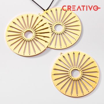 Baza do beadingu kółko ze stali chirurgicznej w kolorze złotym 60mm