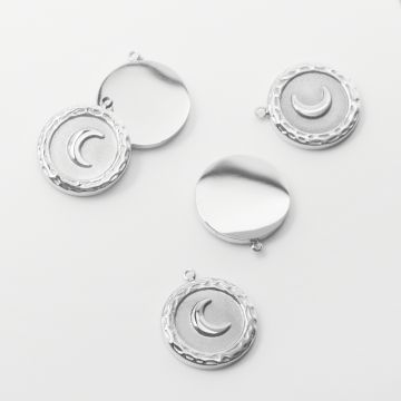 Zawieszka ze stali chirurgicznej kółko z księżycem 14mm