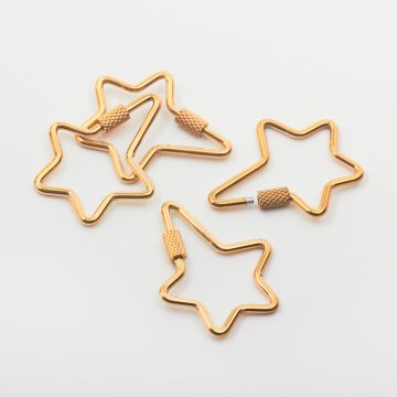 Zapięcie ze stali chirurgicznej gwiazdka w kolorze złotym 36x29,5mm