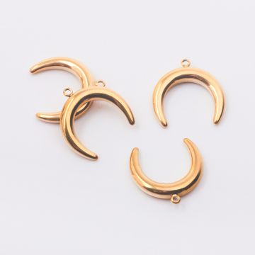 Zawieszka ze stali chirurgicznej róg obfitości w kolorze złotym 12,5mm