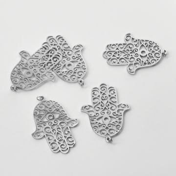 Zawieszka ze stali chirurgicznej ręka fatimy do naszyjników 33x26mm