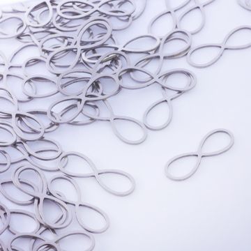 Baza geometryczna ze stali chirurgicznej znak nieskończoności w kolorze srebrnym 25,5x9mm