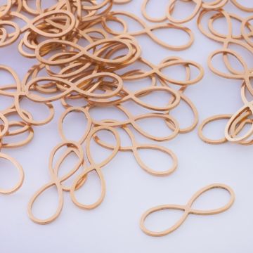 Baza geometryczna ze stali chirurgicznej znak nieskończoności w kolorze złotym 26x9mm