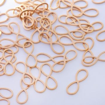 Baza geometryczna ze stali chirurgicznej znak nieskończoności w kolorze złotym 21x8,5mm