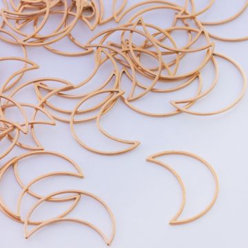 Baza geometryczna ze stali chirurgicznej księżyc w kolorze złotym 25x18mm