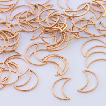 Baza geometryczna ze stali chirurgicznej księżyc w kolorze złotym 16x11mm