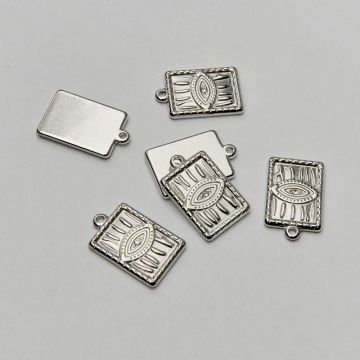 Zawieszka ze stali chirurgicznej oko proroka z cyrkonią w kolorze srebrnym 21,5mm