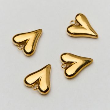 Zawieszka ze stali chirurgicznej dzikie serce w kolorze złotym 13,5mm PVD