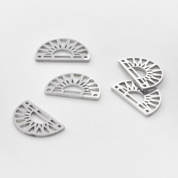 Zawieszka ze stali chirurgicznej półkole w kolorze srebrnym 10,5mm