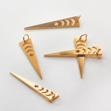 Zawieszka ze stali chirurgicznej GROT w kolorze złotym 32mm