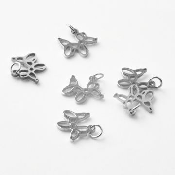 Zawieszka ze stali chirurgicznej piesek z balonów w kolorze srebrnym 11mm