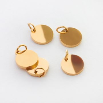 Zawieszka ze stali chirurgicznej kółko w kolorze złotym 8mm PVD