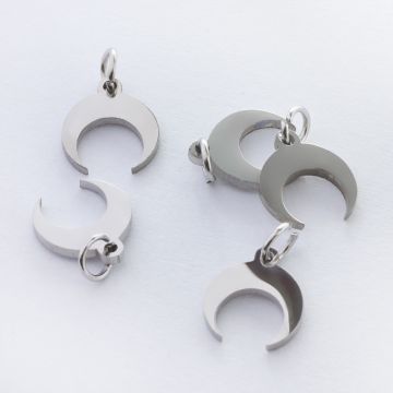 Zawieszka ze stali chirurgicznej róg obfitości kolor srebrny 8,5mm