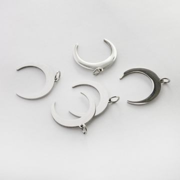 Zawieszka ze stali chirurgicznej róg obfitości gładki w kolorze srebrnym 20,5mm