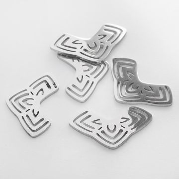 Zawieszka ze stali chirurgicznej do naszyjnika ozdobna w kolorze srebrnym 25mm