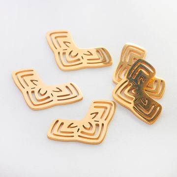 Zawieszka ze stali chirurgicznej do naszyjnika ozdobna w kolorze złotym 25mm