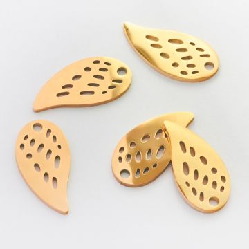 Zawieszka ze stali chirurgicznej skrzydełko w kolorze złotym 20mm