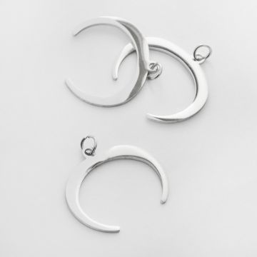 Zawieszka ze stali chirurgicznej róg obfitości chudy w kolorze srebrnym 22mm