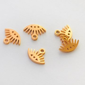 Mini zawieszka ze stali chirurgicznej oczko w kolorze złotym 6mm