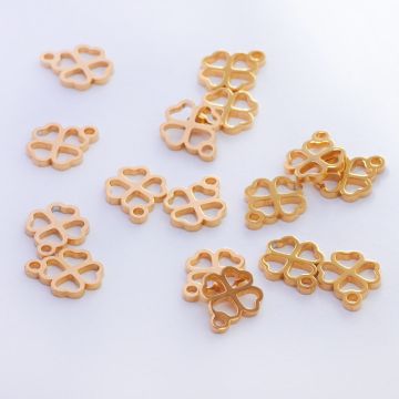 Zawieszka ze stali chirurgicznej koniczynka w kolorze złotym 11,5mm PVD