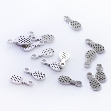 Zawieszka ze stali chirurgicznej ananas w kolorze srebrnym 10mm