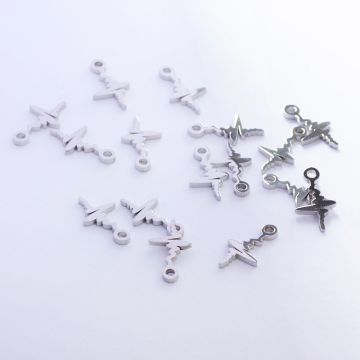 Zawieszka ze stali chirurgicznej linia życia w kolorze srebrnym 12,5mm