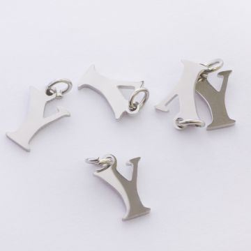 Zawieszka ze stali chirurgicznej literka Y w kolorze srebrnym 8mm