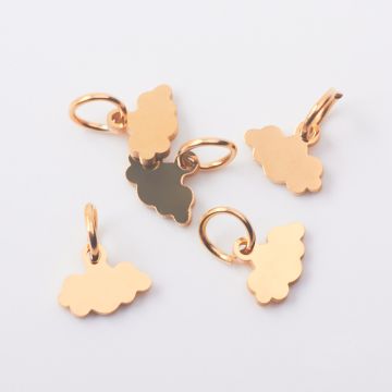 Zawieszka ze stali chirurgicznej chmurka w kolorze złotym 5mm