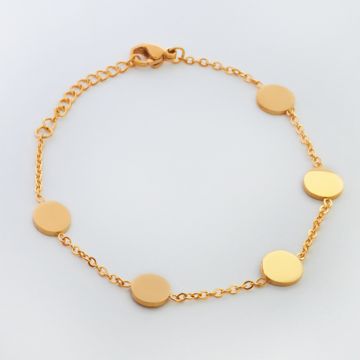 Bransoletka ze stali chirurgicznej z kółkami 18,5cm w kolorze złotym