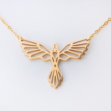 Naszyjnik ze stali chirurgicznej  orzeł w kolorze złotym 49cm