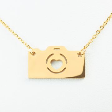 Naszyjnik ze stali chirurgicznej aparat w kolorze złotym 48cm