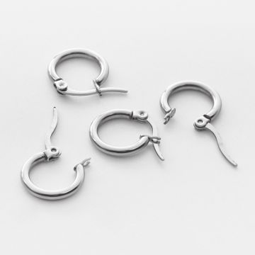 Kolczyki koła ze stali chirurgicznej w kolorze srebrnym 13,5mm