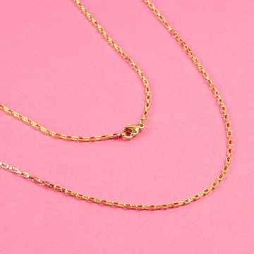 Łańcuszek ze stali chirurgicznej  prostokątne owale w kolorze złotym 47cm