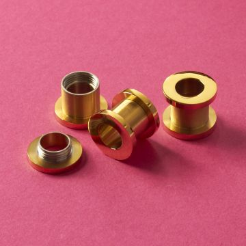 Tuleja rozkręcana ze stali chirurgicznej do drobnych koralików w kolorze złotym 13x11mm