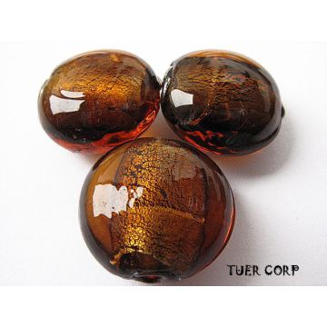 Szkło weneckie krążek koniak 15mm