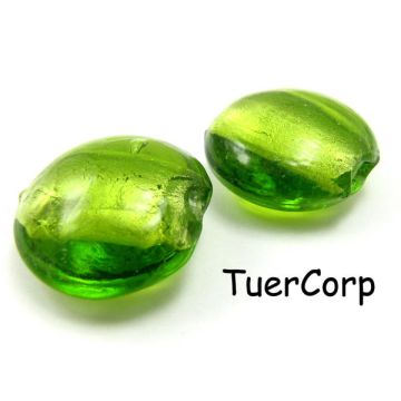 Szkło weneckie krążek soczysta zieleń 20mm