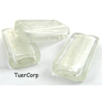 Szkło weneckie prostokąt kryształowy 28x14mm