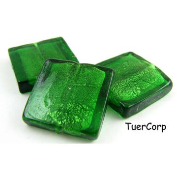 Szkło weneckie kwadrat zielony 25mm Szkło weneckie kwadrat zielony 25mm