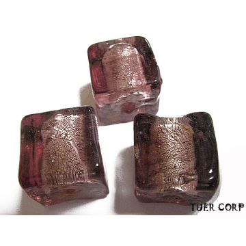 Szkło weneckie kostka wrzosowa 15mm Szkło weneckie kostka wrzosowa 15mm