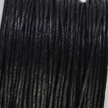 Sznurek bawełniany woskowany czarny 1mm