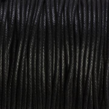 Sznurek bawełniany woskowany czarny 2mm