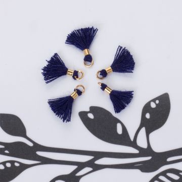 Mini chwosty w złotym okuciu granatowy 11mm