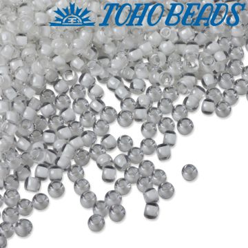 Koraliki TOHO Round 11/0 Inside-Color Crystal/Snow Lined