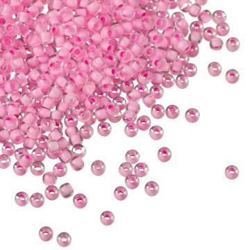 Koraliki TOHO Round 11/0 Inside-Color Crystal/Neon Carnation Lined