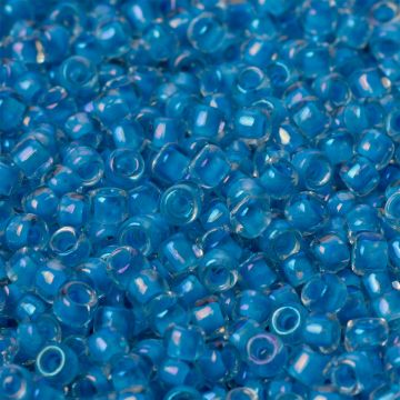 Koraliki TOHO Round 8/0 Inside-Color Luster Crystal/Opaque Aqua Lined Koraliki TOHO Round 8/0 Inside-Color Luster Crystal/Opaque Aqua Lined