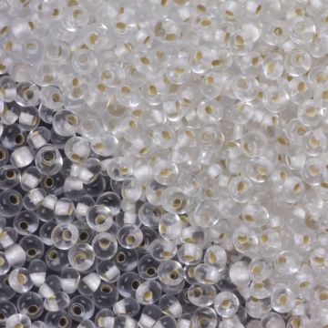 Koraliki TOHO Magatama 3mm Silver-Lined Frosted Crystal