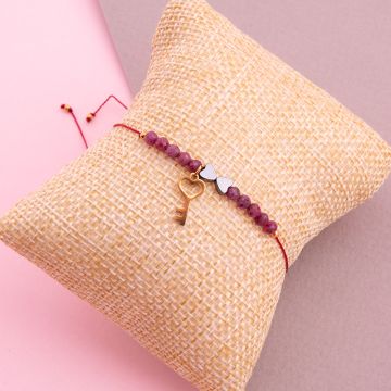 Regulowana bransoletka z rubinem 3mm Regulowana bransoletka z rubinem 3mm