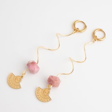 Wiszące kolczyki z rodonitem Wiszące kolczyki z rodonitem